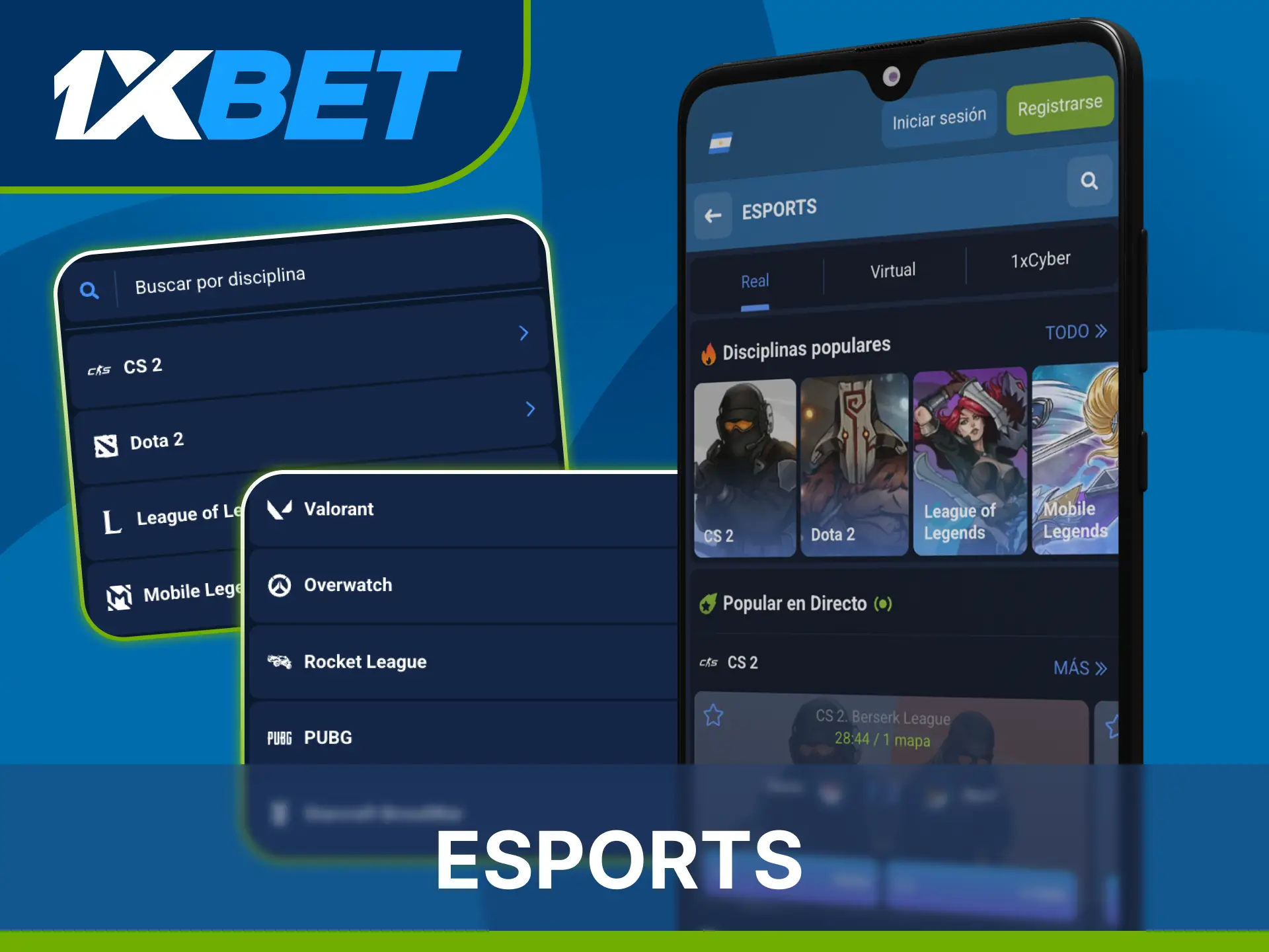 Realiza tus predicciones en torneos de videojuegos competitivos desde la 1xBet App.