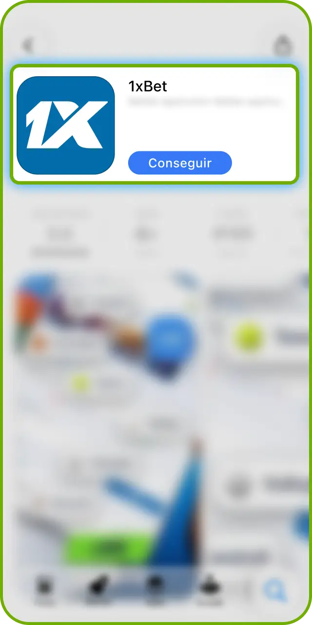 Busca el instalador oficial en la tienda de iOS para tu 1xBet App.