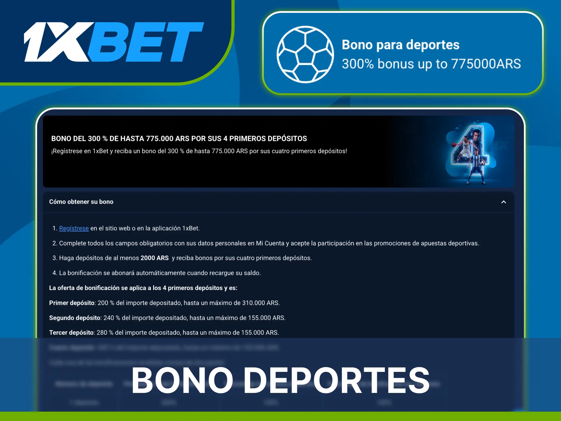 Consigue fondos adicionales para tus pronósticos deportivos favoritos en 1xBet Casino.