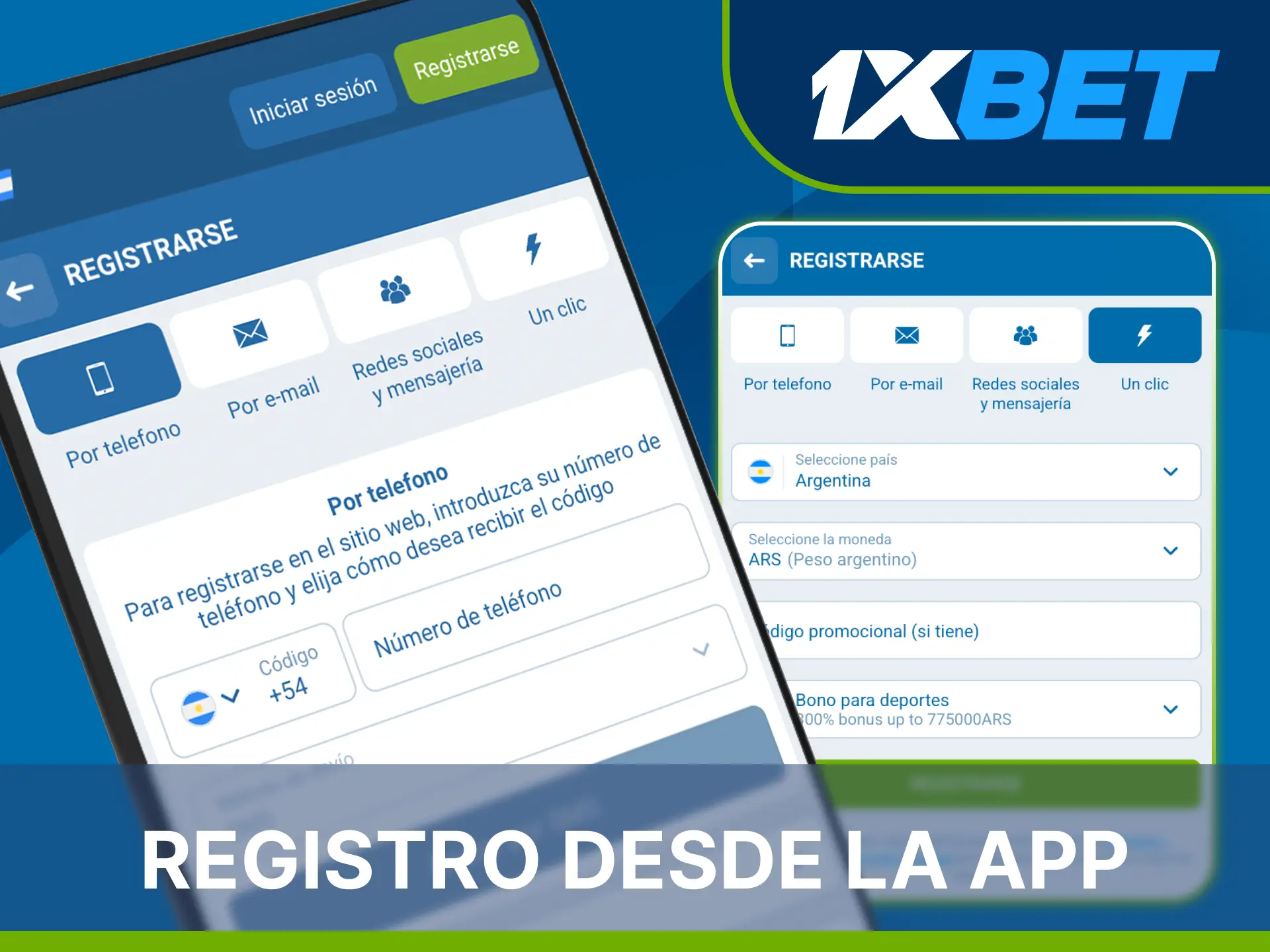 Descarga la aplicación móvil para realizar tu registro en 1xBet de forma cómoda.