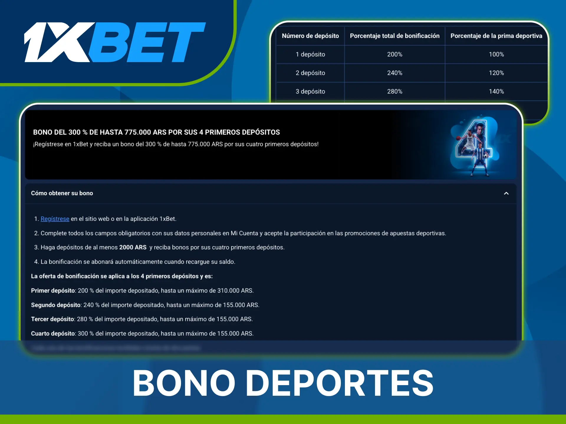 Obtén el bono para tus apuestas deportivas preferidas en 1xBet.