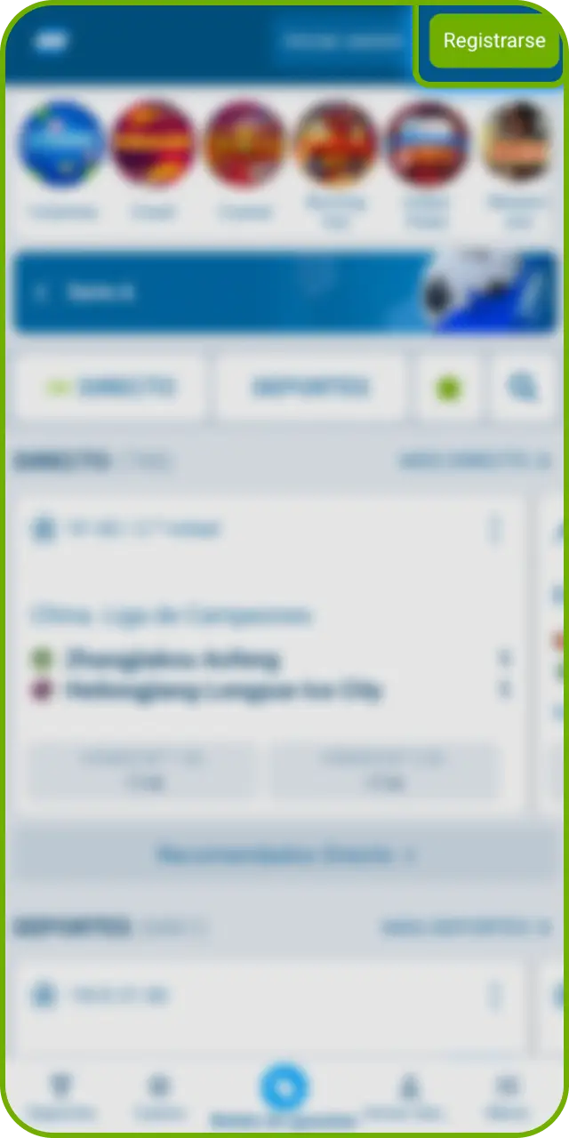 Abre el formulario de registro por teléfono para crear tu cuenta en 1xBet.