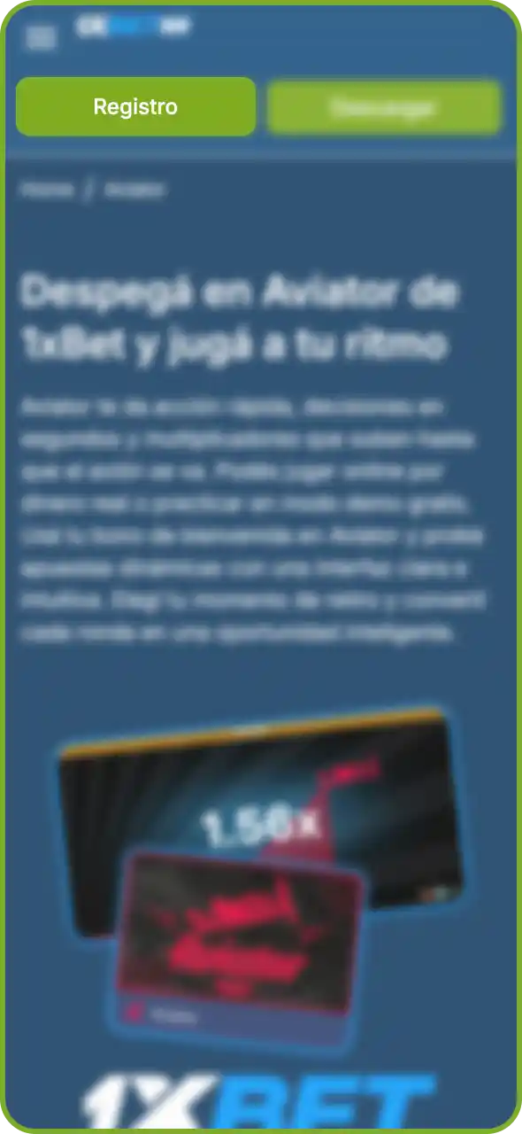 Haz clic en el botón de la página oficial de 1xBet para iniciar el registro.