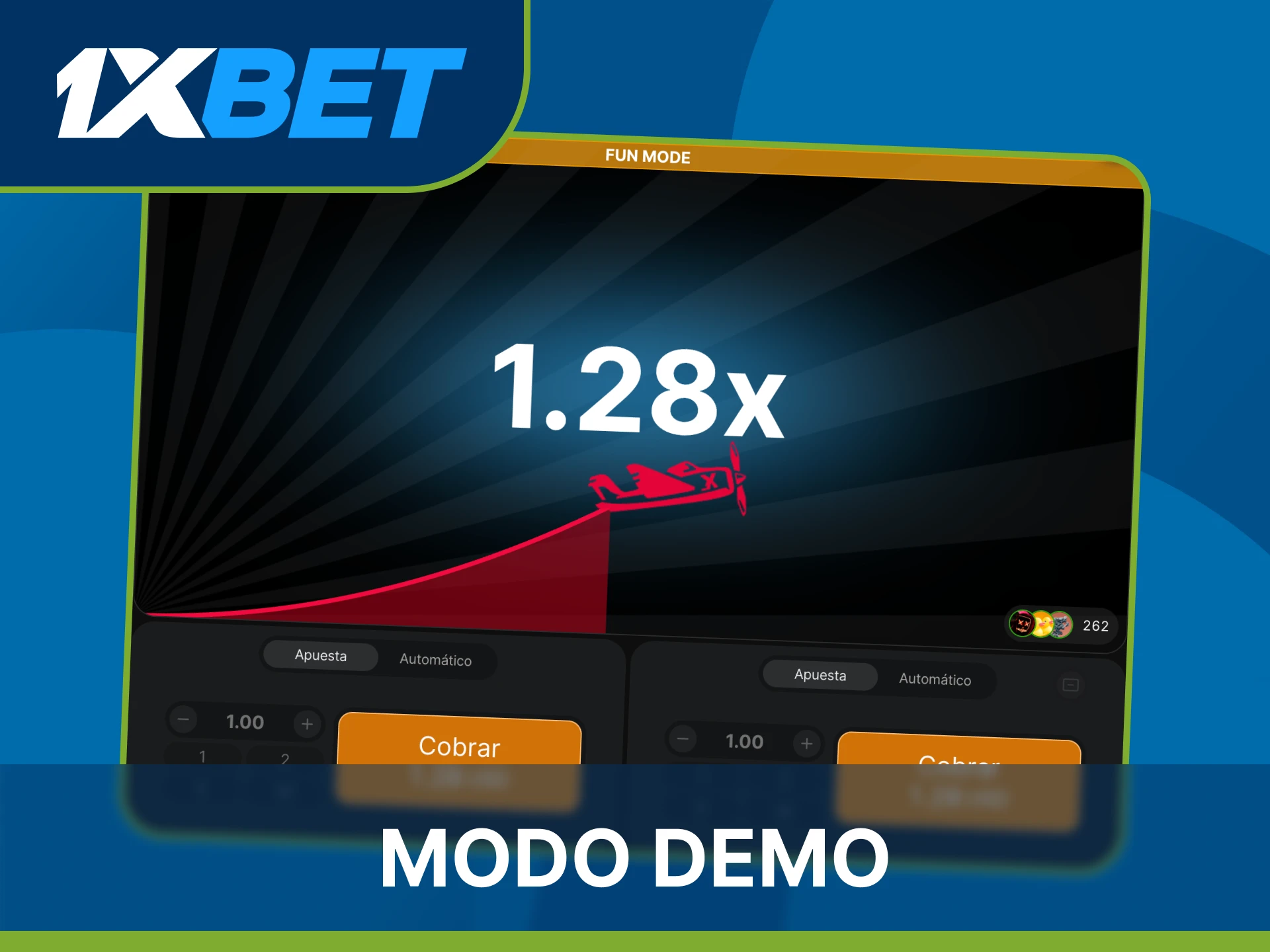 Puedes probar el juego Aviator en modo demo en 1xBet.
