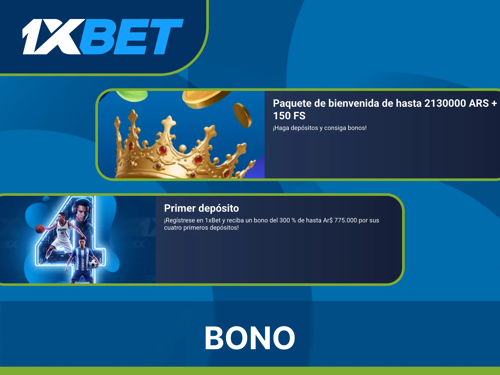 Activa el bono de bienvenida de 1xBet después de tu primer depósito.